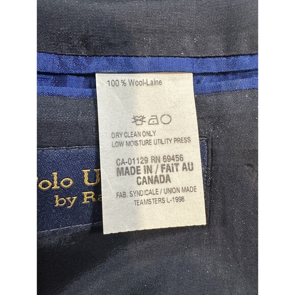 Polo University Club Ralph Lauren Mens 42L Blue Pinstripes Three Button Vintage - Picture 11 of 16